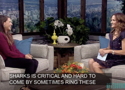 Dr. Alex McInturf, a white woman, talks on Portland's KATU Afternoon Live